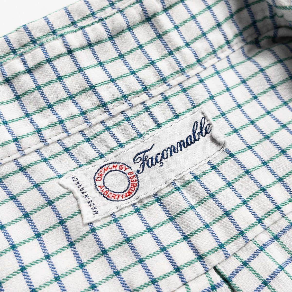 1970-80s "Fasonnable" Green × Blue Check Button Down L/S Shirt