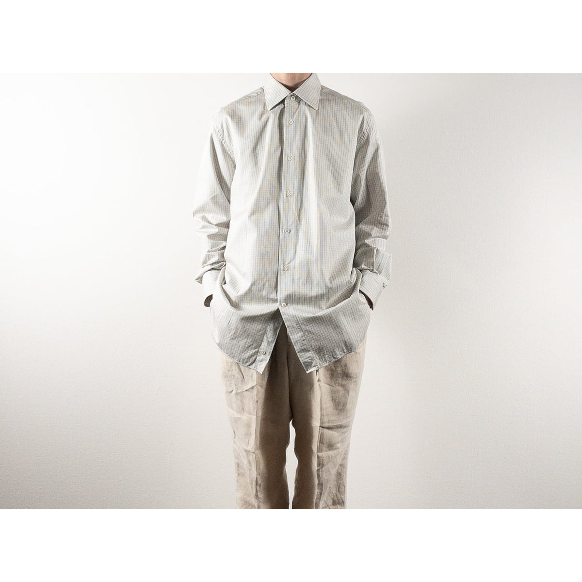 Old "Ermenegildo Zegna" Check Cotton Full Open Shirt