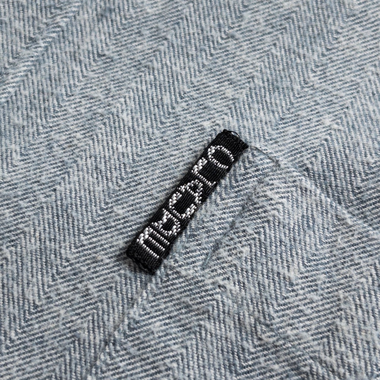 1990s "Dutch Vintage" Gray Cotton Herringbone Twill Long Sleeve Shirt