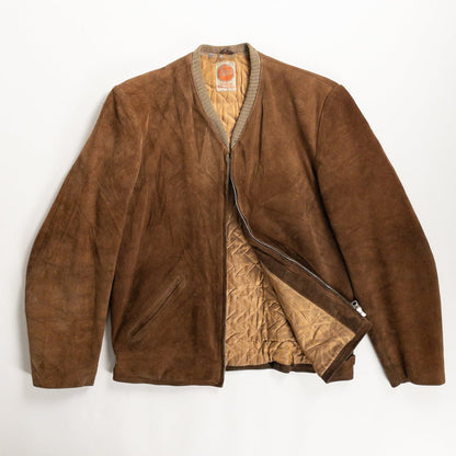 1950s "Swedish Vintage" Brown Goatskin Suede Sport Jacket