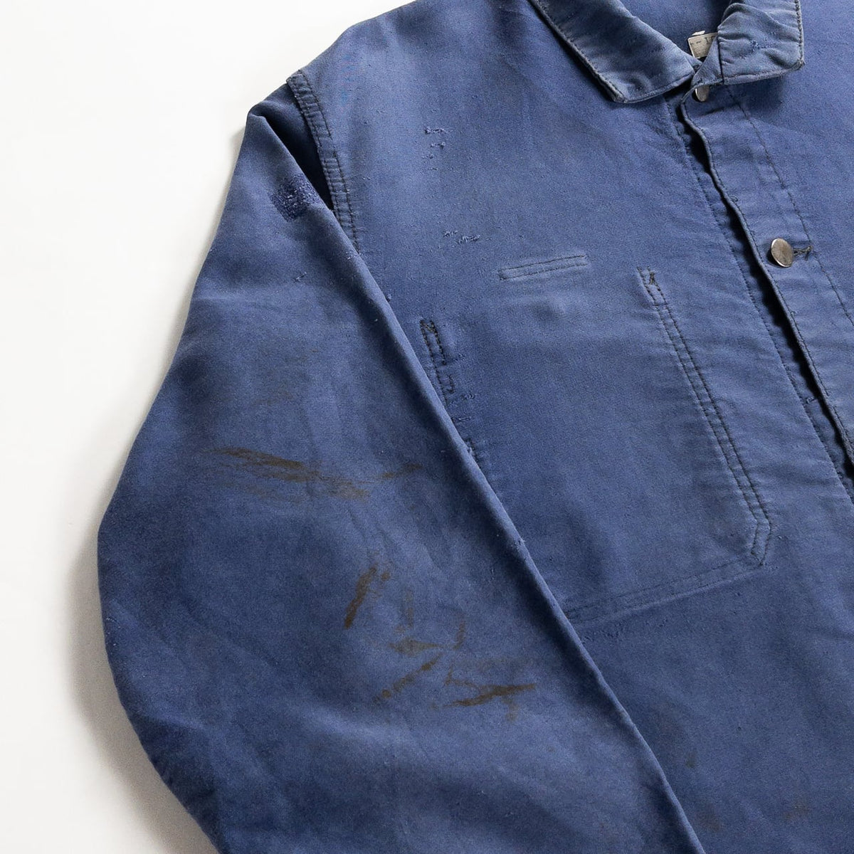 1960-70s "French Vintage" Faded Blue Moleskin Work Jacket