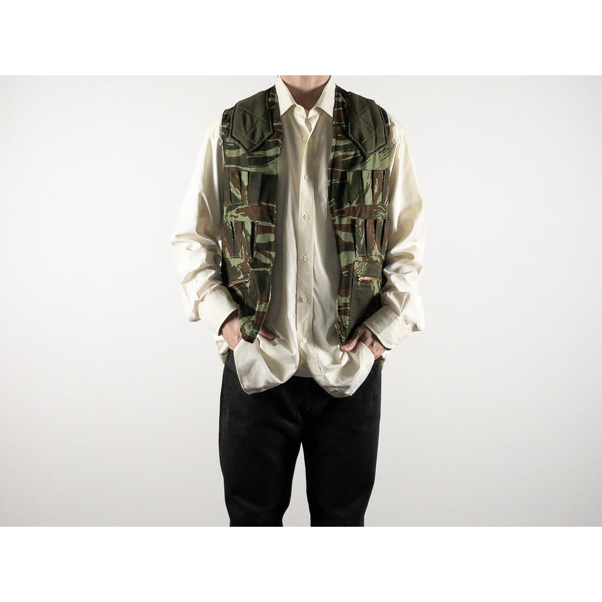 1960-70s "French Vintage" Lizard Camo Hunting Gilet, Dead Stock
