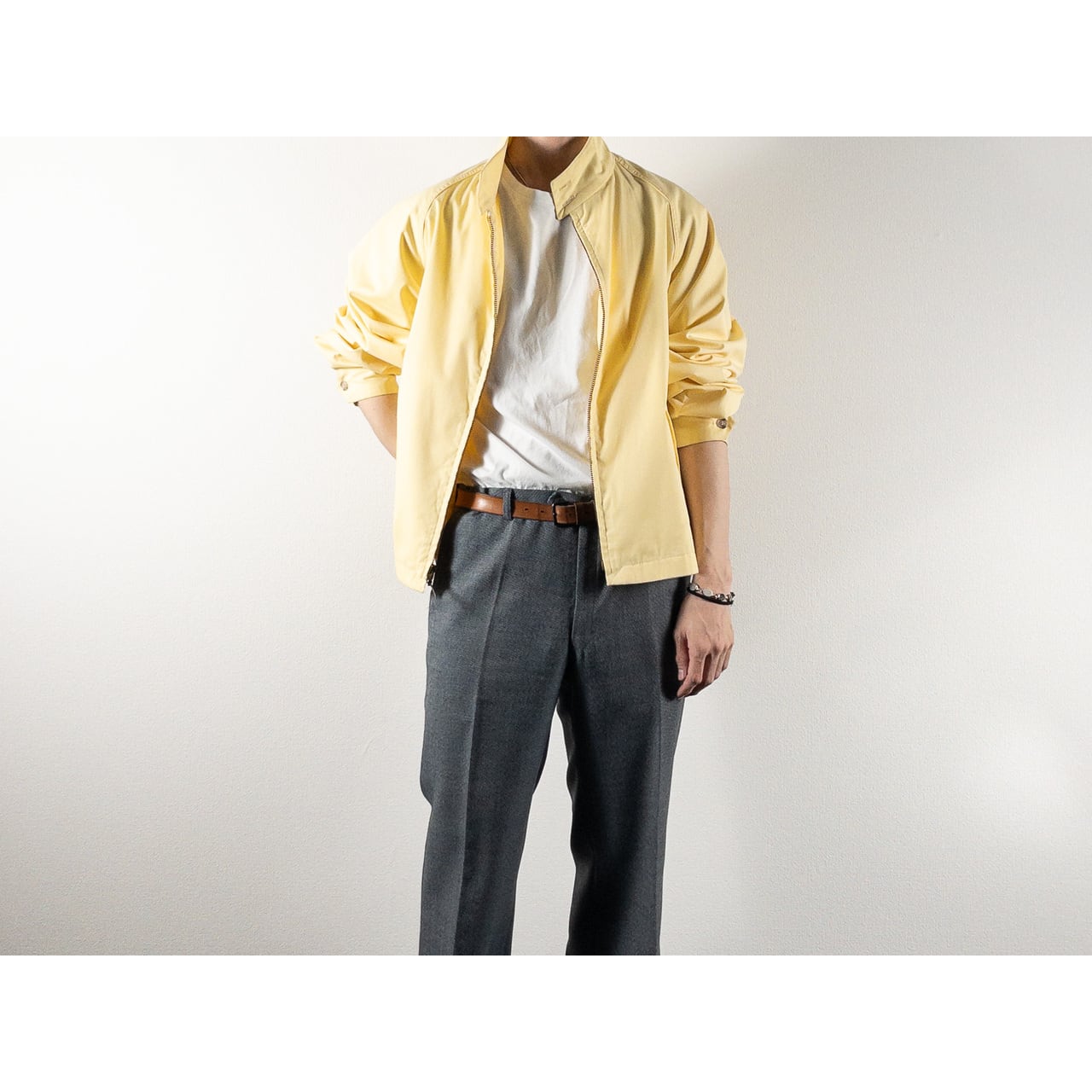 1990s "London Fog" Light Yellow Cotton Zip-Up Blouson Jacket