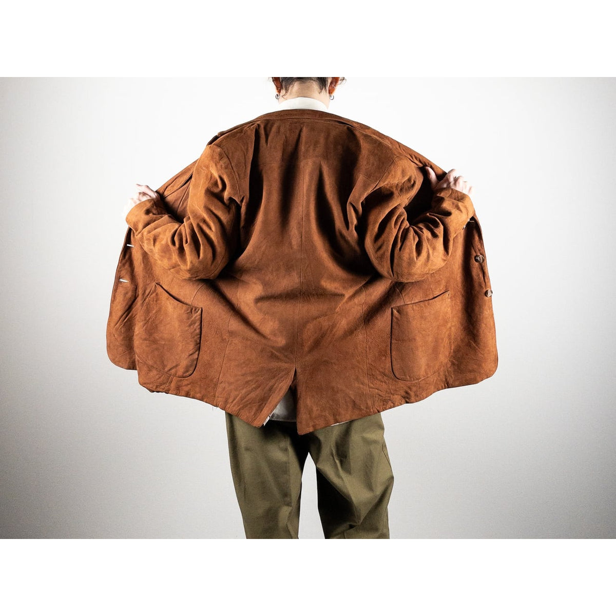 1980-90s Brown Suede Tailored Jacket