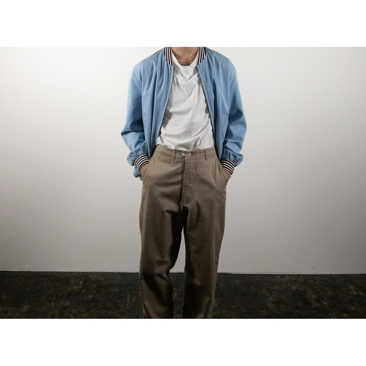 1980s "Italian Vintage" Light Blue MA-1 Jacket