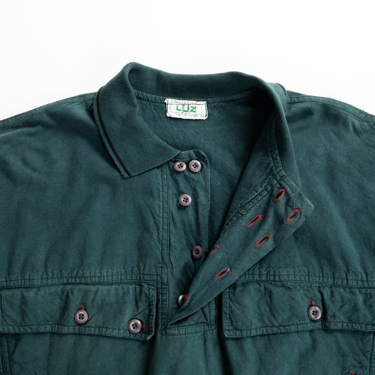 1990s "LUZ" Dark Green Cotton Anorak Pullover Jacket