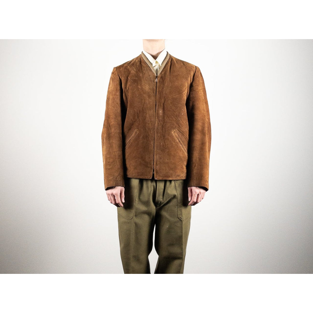 1950s "Swedish Vintage" Brown Goatskin Suede Sport Jacket