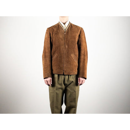 1950s "Swedish Vintage" Brown Goatskin Suede Sport Jacket