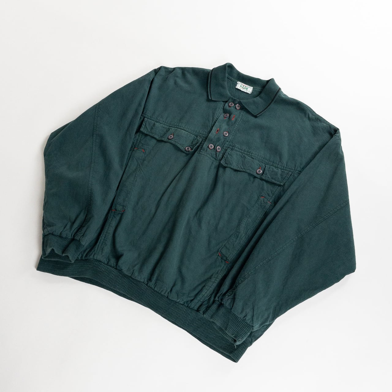 1990s "LUZ" Dark Green Cotton Anorak Pullover Jacket
