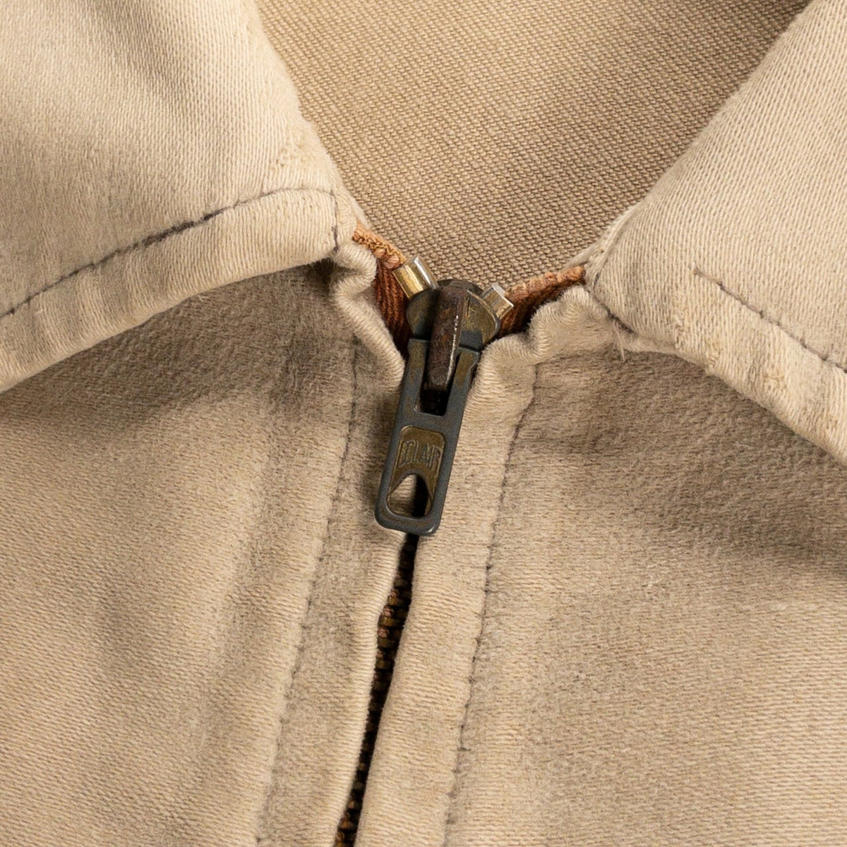 1950s "DOLMEN" French Brown Moleskin Cyclist Work Jacket