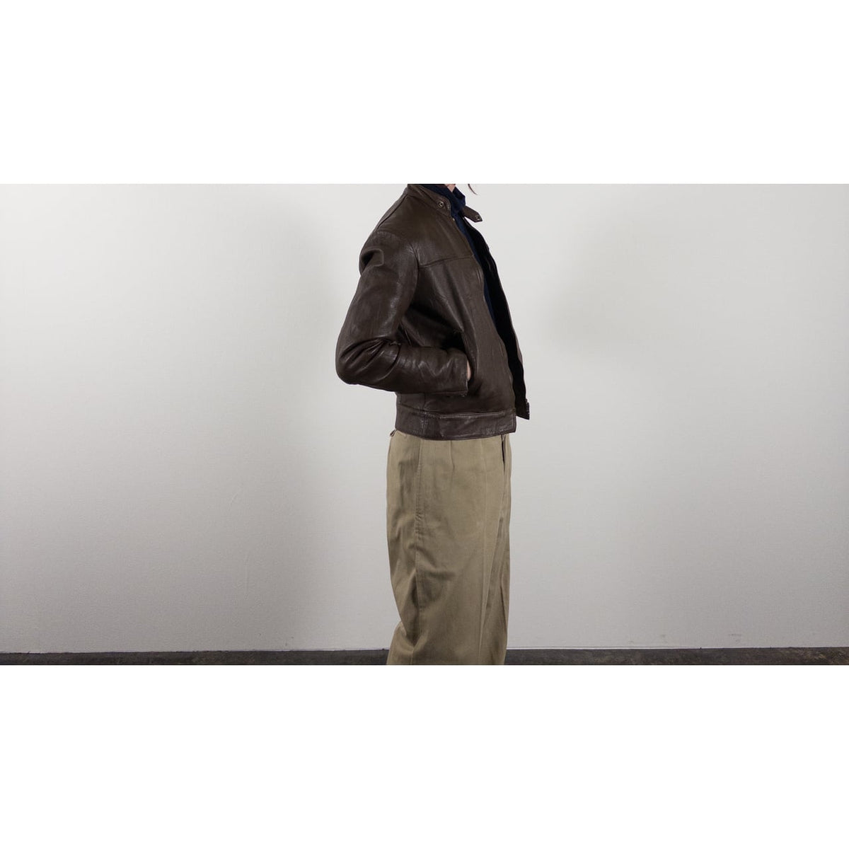 1970s "French Vintage" Brown Leather Motorcycle Jacket