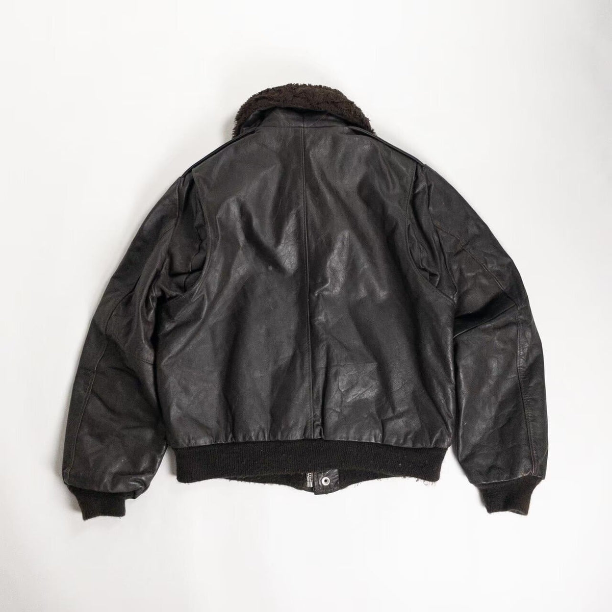 1970-80s "Made in USA" Brown Leather Boa Jacket