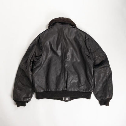1970-80s "Made in USA" Brown Leather Boa Jacket