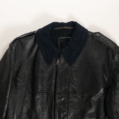1940-50s "Swedish Millitary" Black Goatskin Leather Jacket
