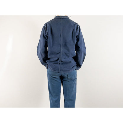 1950s "AU FUSIL" French Faded Blue Cotton Twill Work Jacket