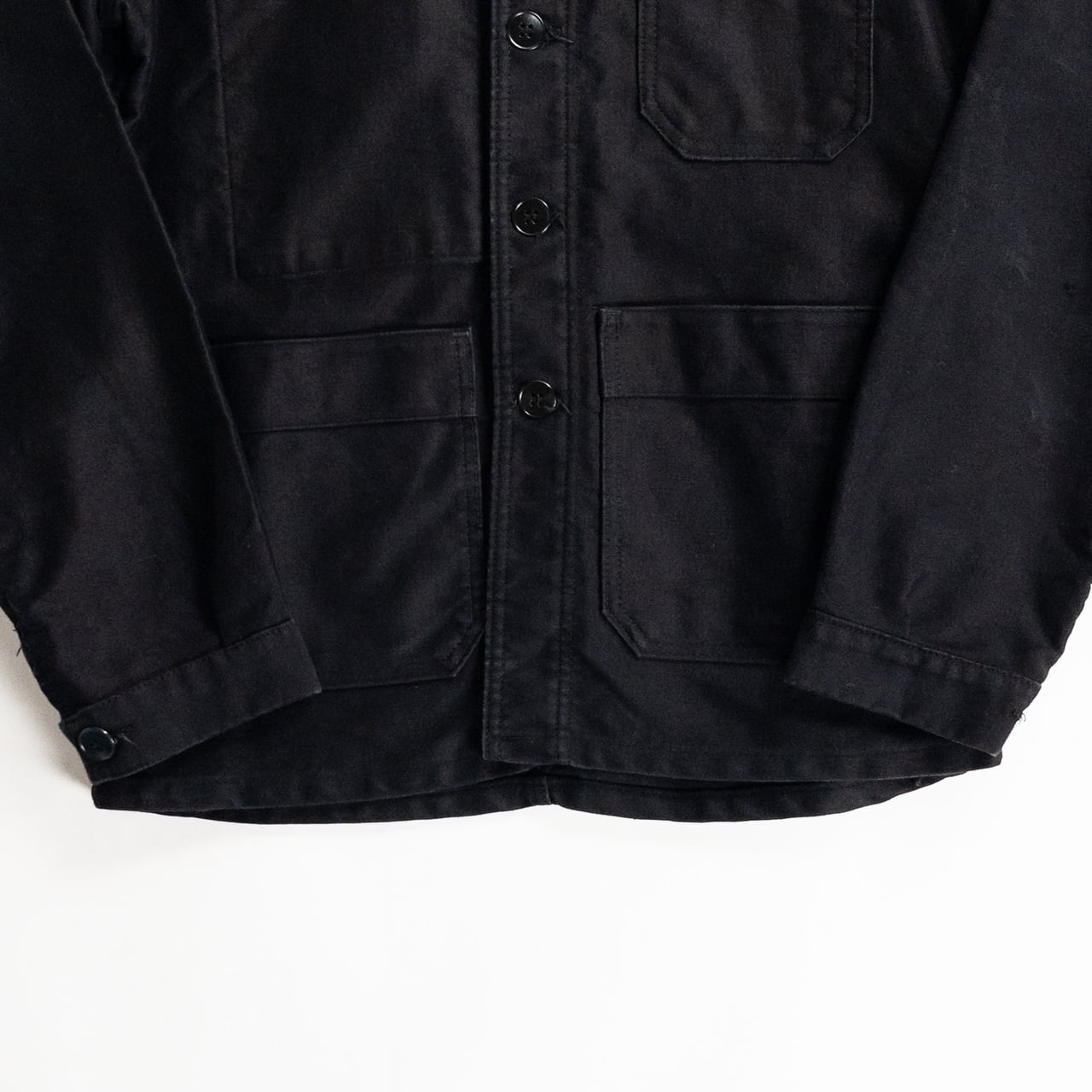 1960s "Adolphe Lafont" Black Moleskin Work Jacket