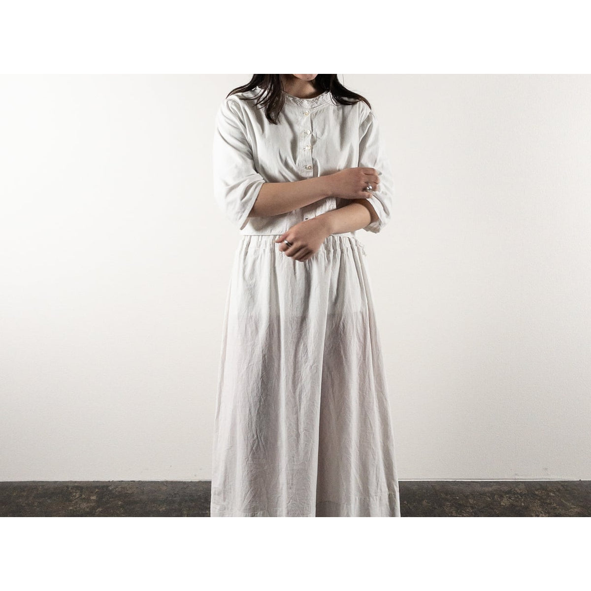 Early 1900s French Antique White Cotton Shirt