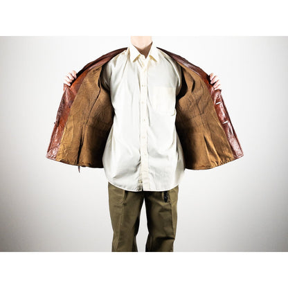 1930-40s "Hagglunds" Swedish Goatskin Red Brown Sport Work Jacket