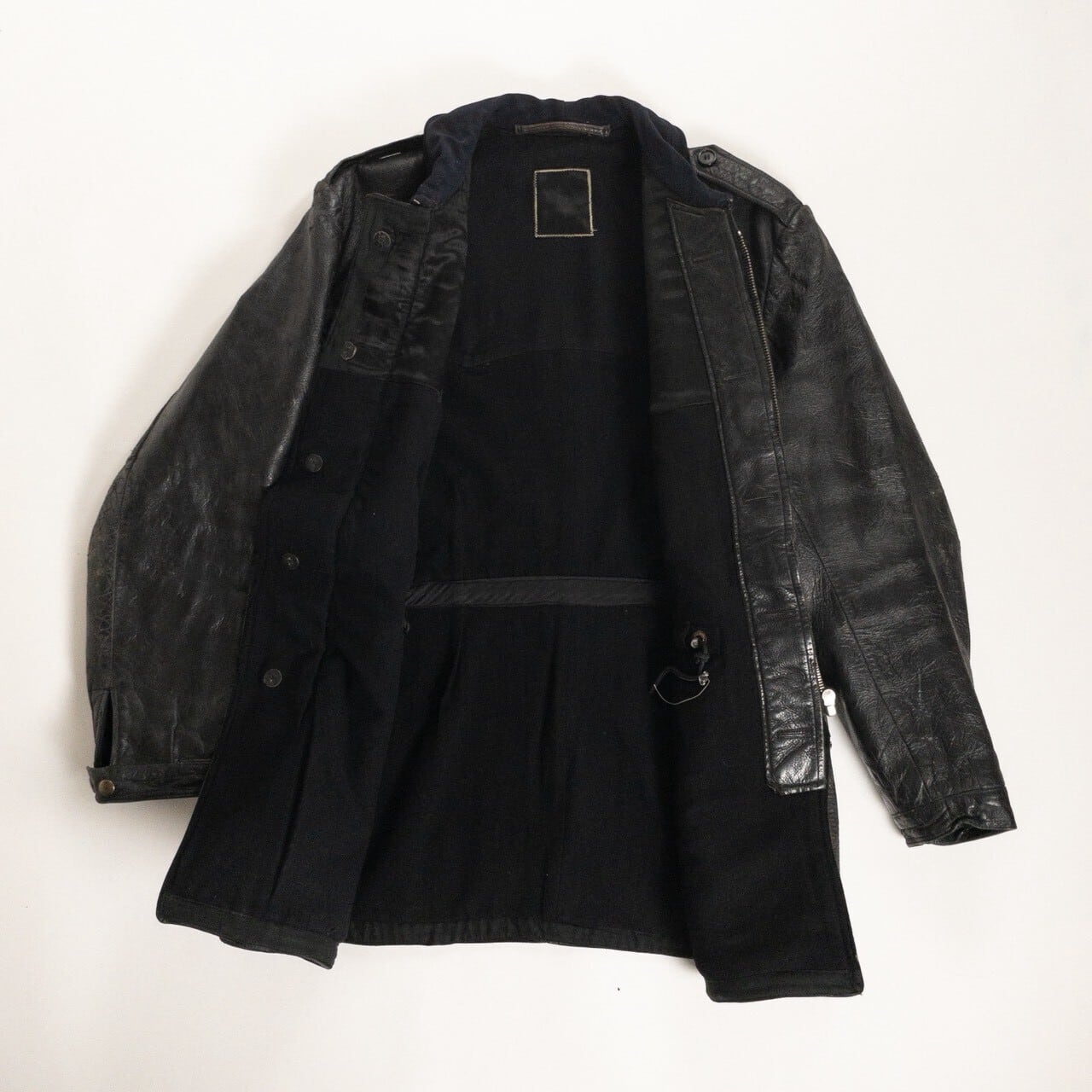 1940-50s "Swedish Millitary" Black Goatskin Leather Jacket