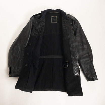 1940-50s "Swedish Millitary" Black Goatskin Leather Jacket