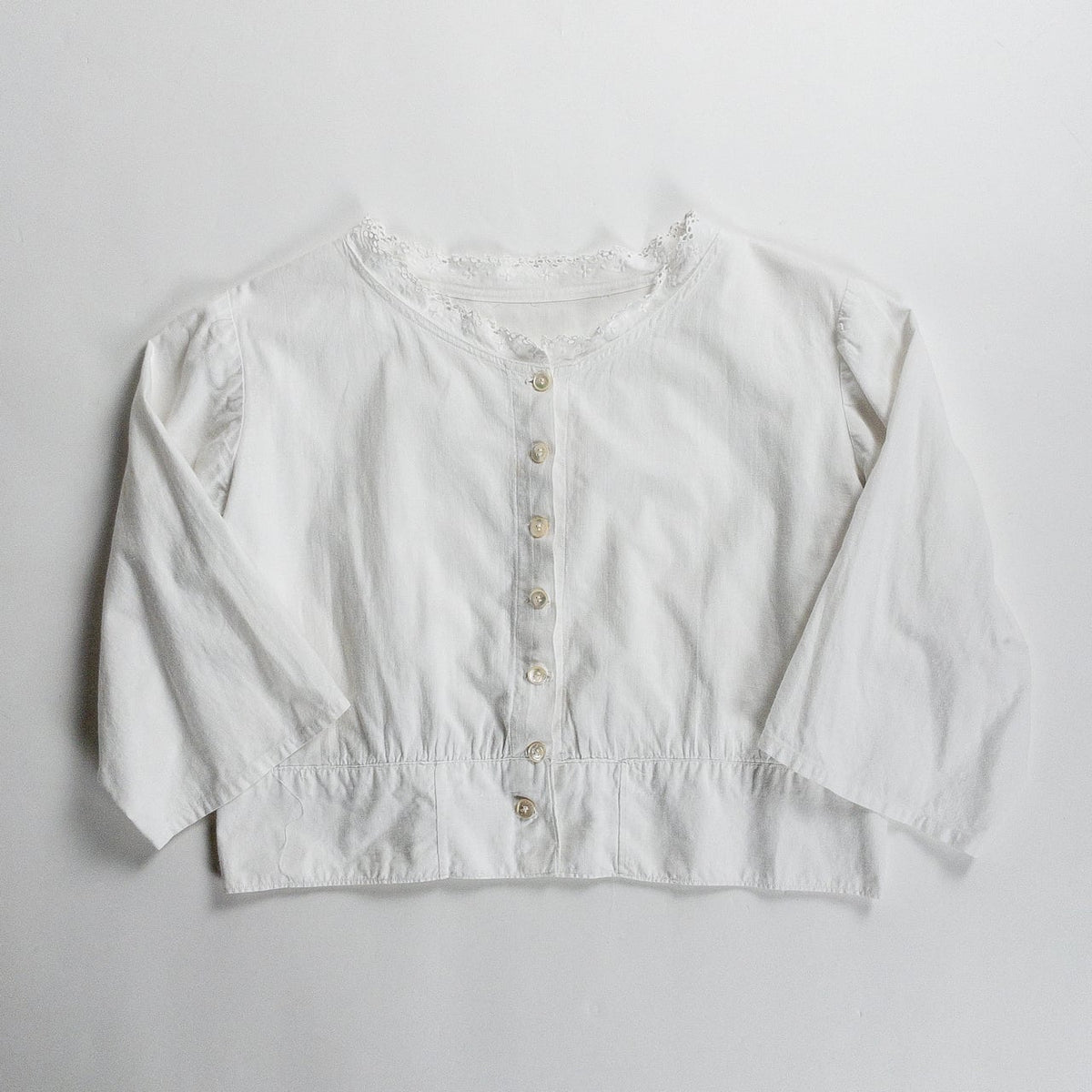 Early 1900s French Antique White Cotton Shirt