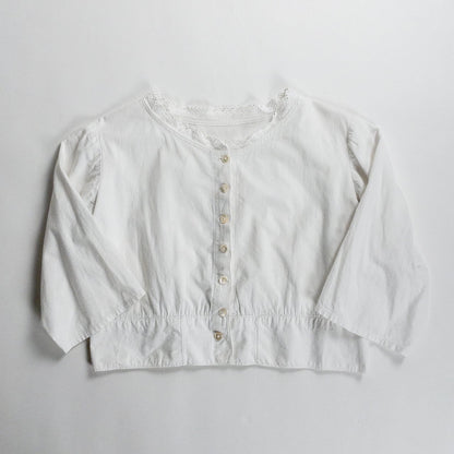 Early 1900s French Antique White Cotton Shirt
