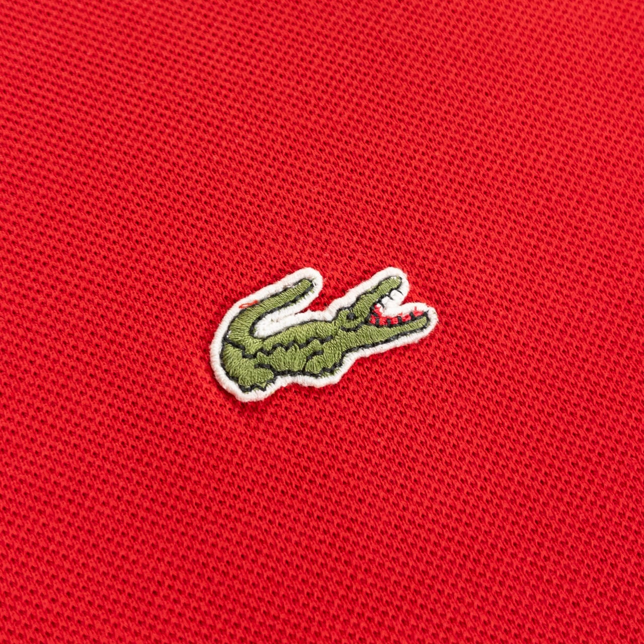 1980s "French LACOSTE" Red Cotton S/S Polo Shirt, Size 5