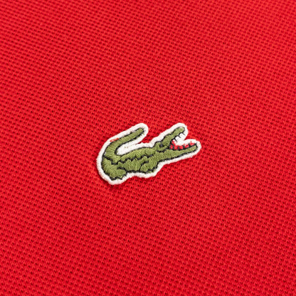 1980s "French LACOSTE" Red Cotton S/S Polo Shirt, Size 5