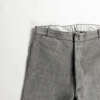 1950-60s "Le Mont St Michel" French Gray Cotton Pique Work Trousers