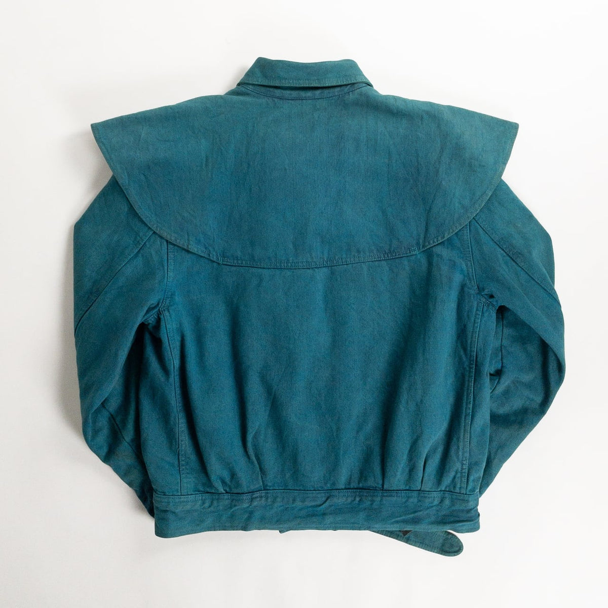 1990s "Made in Italy" Turquoise Blue Double Breasted Hunting Jacket