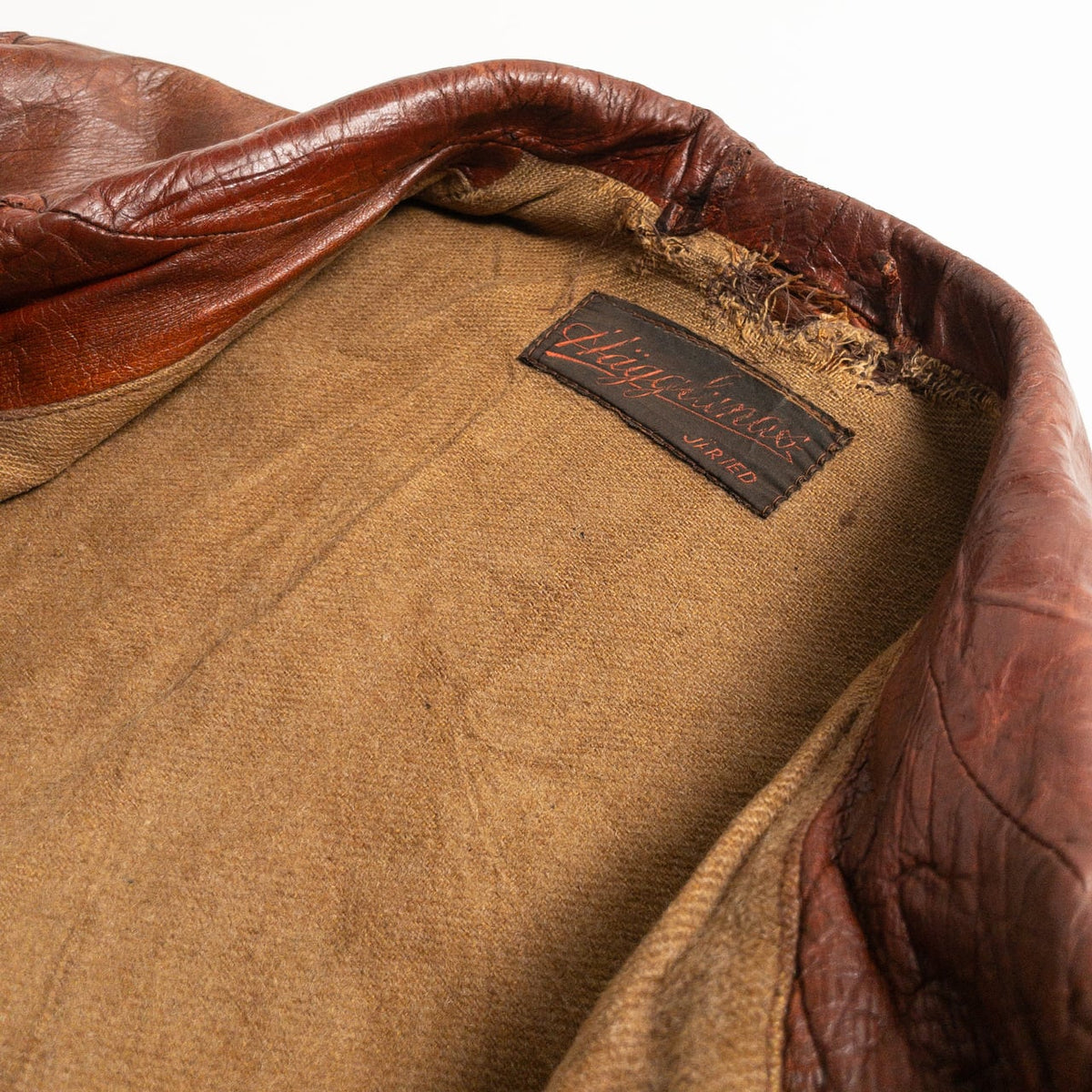 1930-40s "Hagglunds" Swedish Goatskin Red Brown Sport Work Jacket