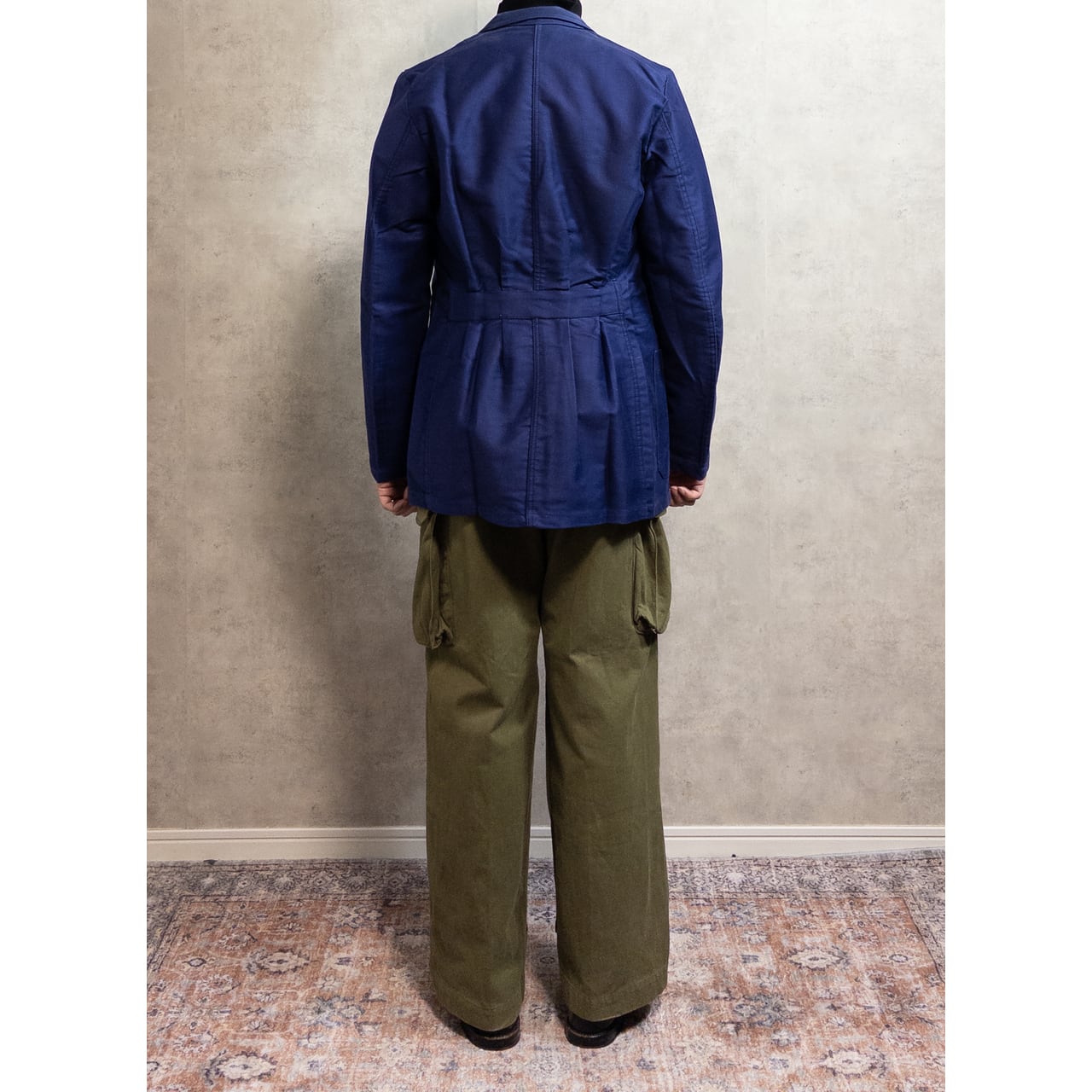 1950s "LE FORTEX" French Blue Moleskin Lapeled Work Jacket, Dead Stock