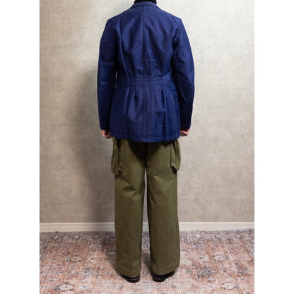 1950s "LE FORTEX" French Blue Moleskin Lapeled Work Jacket, Dead Stock
