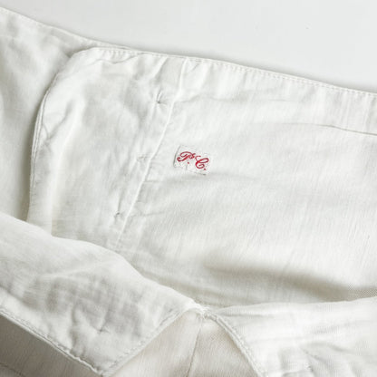 1900s "French Antique" Light Cotton White Work Trousers