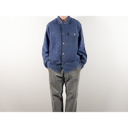 1960-70s "French Vintage" Faded Blue Moleskin Work Jacket