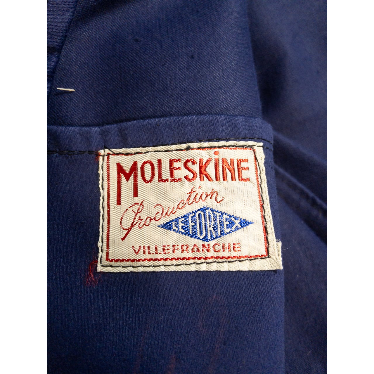 1950s "LE FORTEX" French Blue Moleskin Lapeled Work Jacket, Dead Stock
