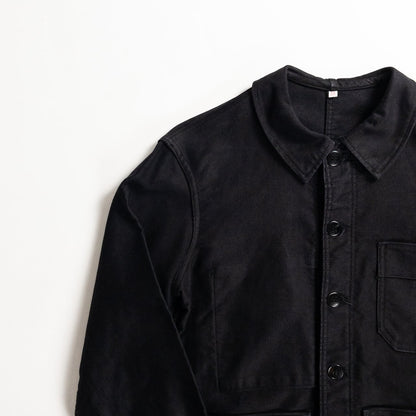 1960s "Adolphe Lafont" Black Moleskin Work Jacket