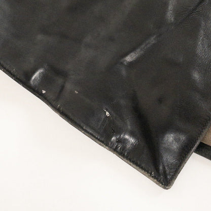 1950-60s "LORO PICENO" Black Leather Double-Breasted Jacket