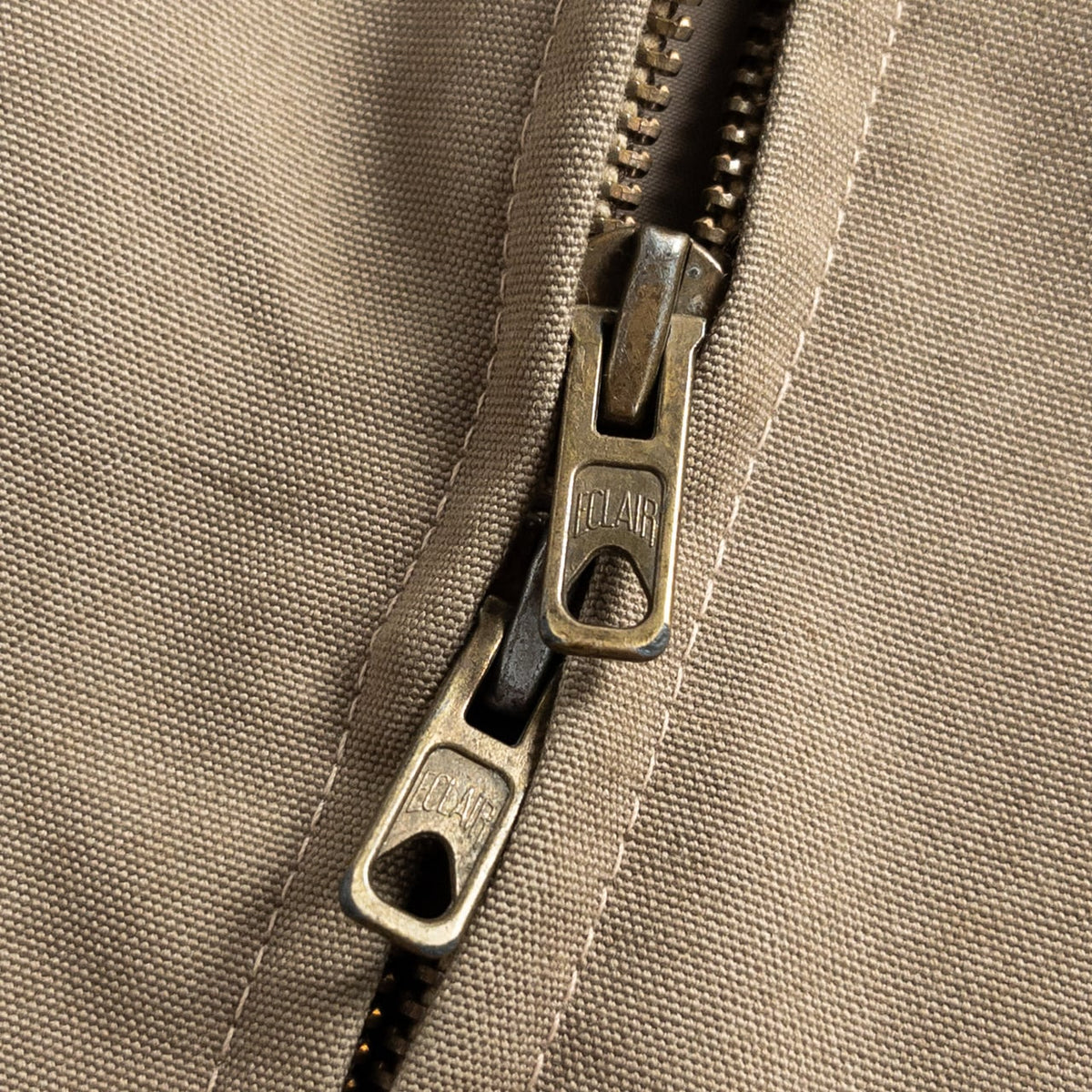 1960s "French Vintage" Beige Cotton Full Zip Work Jacket
