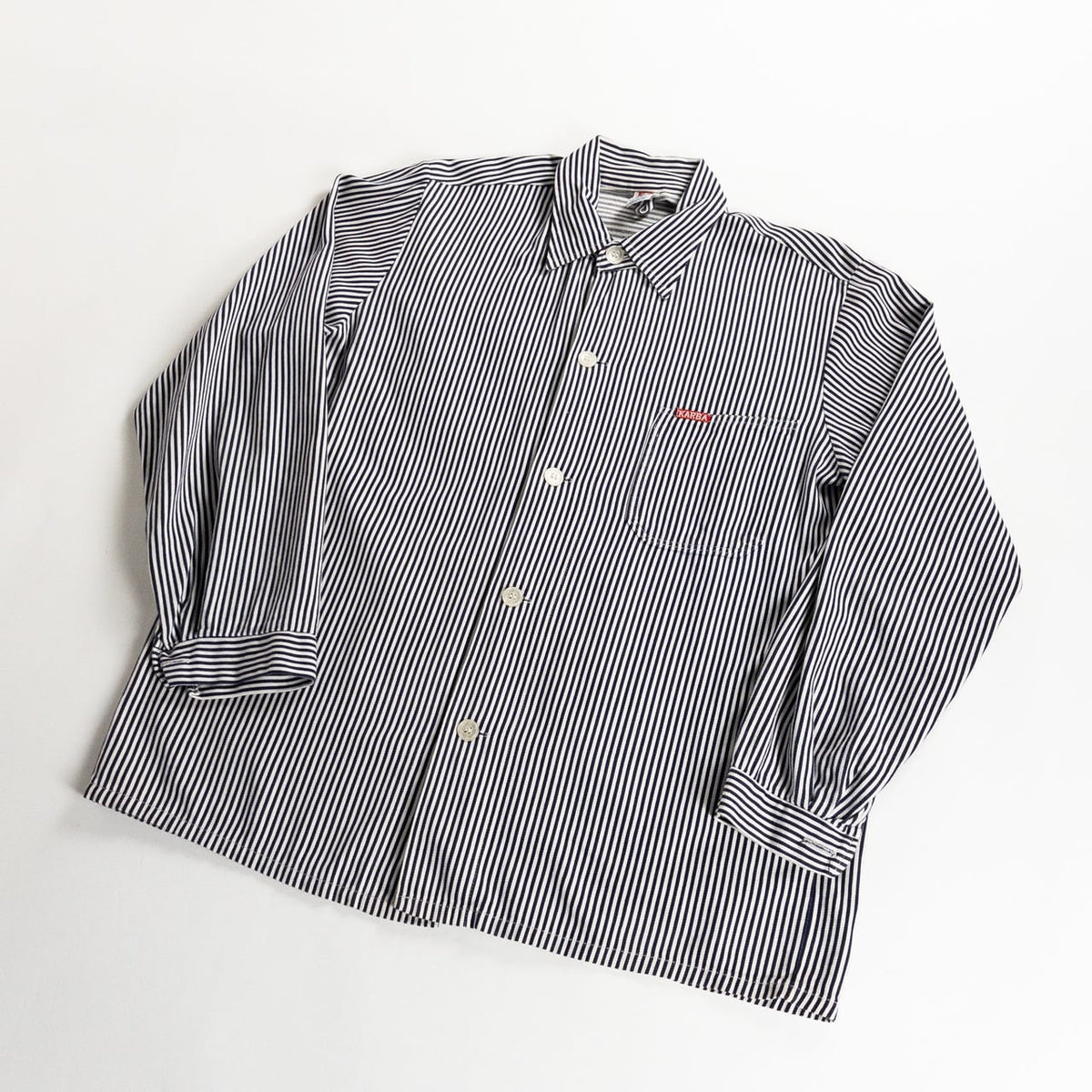 1970s German Vintage Cotton Stripe Work Jacket