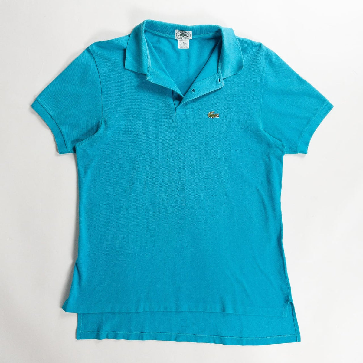 1980-90s "IZOD LACOSTE" Sky Blue Cotton S/S Polo Shirt, Size L