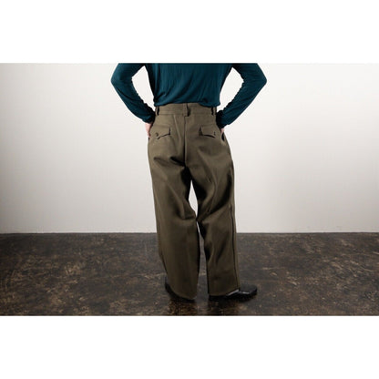 Old "Italian Army" Olive Wool 1 Tack Trousers, Dead Stock