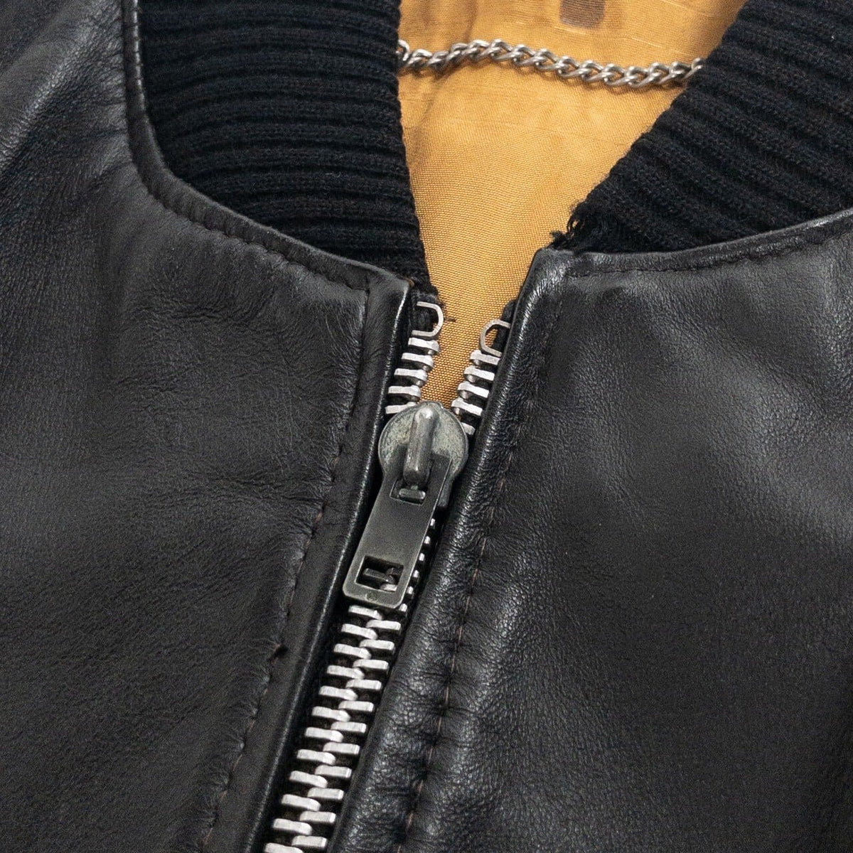 1970s-80s "French Vintage" Light Black Leather Jacket
