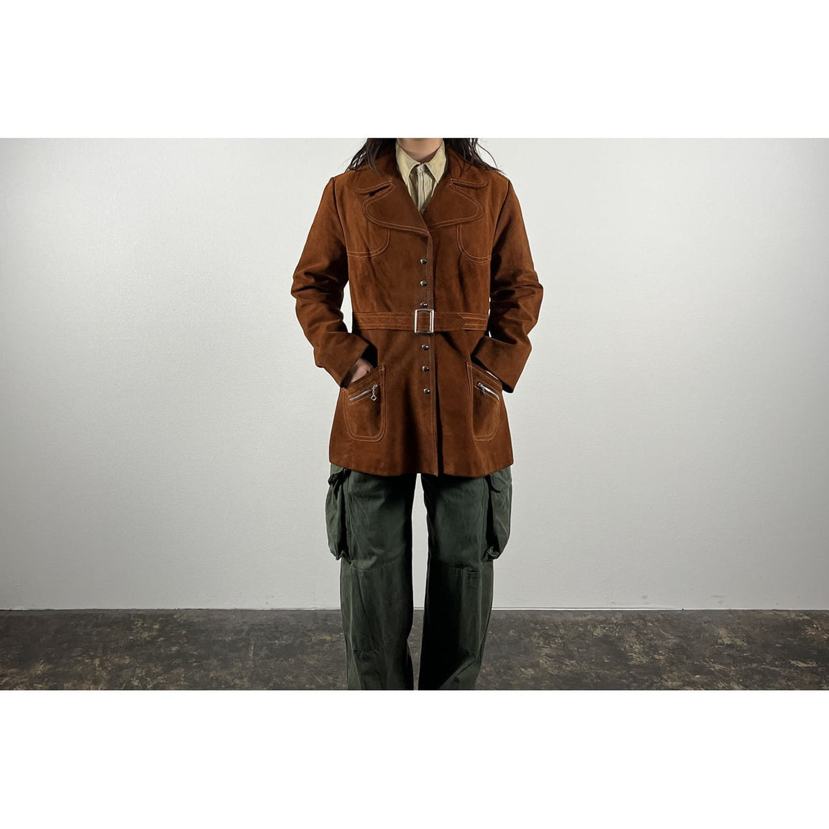 1980s-90s "Canadian Vintage" Brown Suede Leather Jacket for Ladies