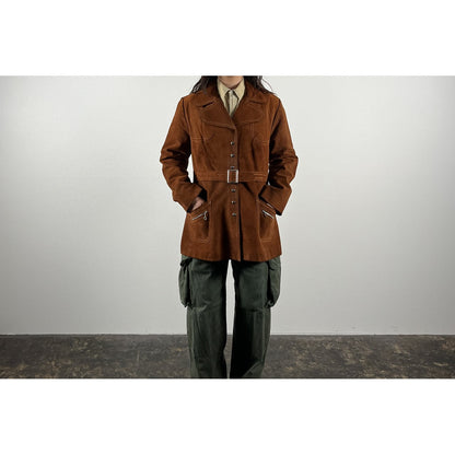 1980s-90s "Canadian Vintage" Brown Suede Leather Jacket for Ladies
