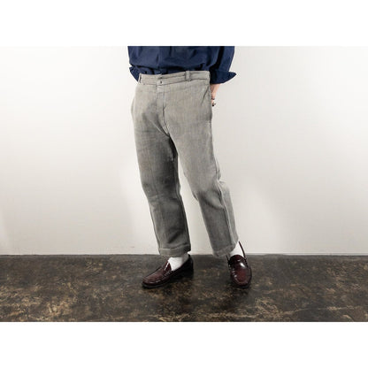 1950-60s "Le Mont St Michel" French Gray Cotton Pique Work Trousers