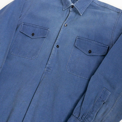 1940-50s "French Vintage" Blue Cotton Twill Work Shirt