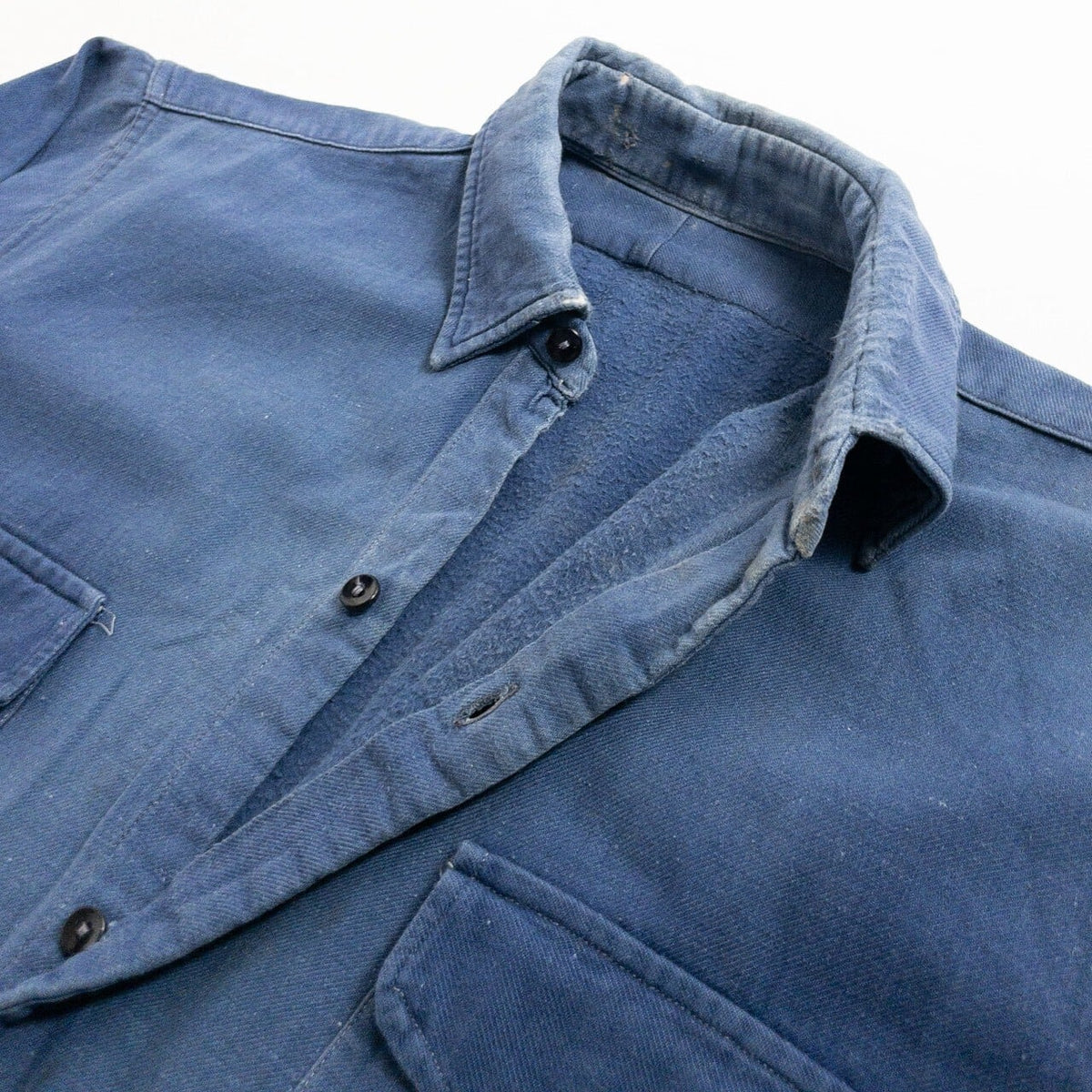 1940-50s "French Vintage" Blue Cotton Twill Work Shirt