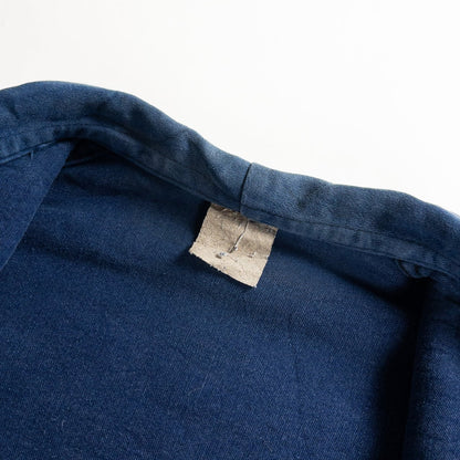 1960s "French Vintage" Faded Blue Moleskin Work Jacket