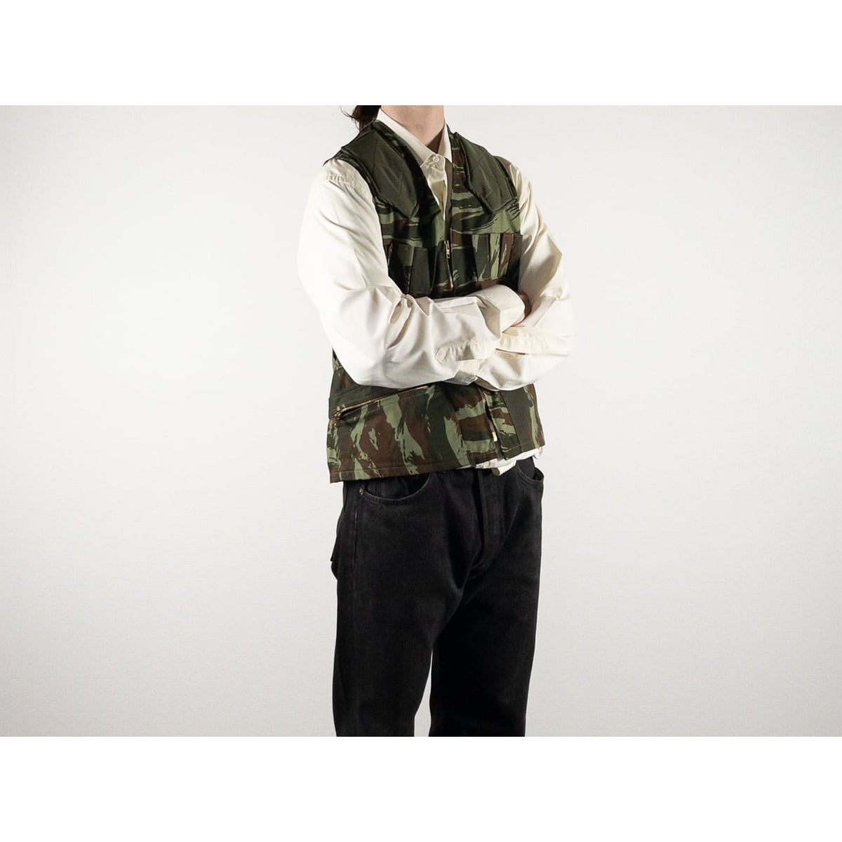 1960-70s "French Vintage" Lizard Camo Hunting Gilet, Dead Stock